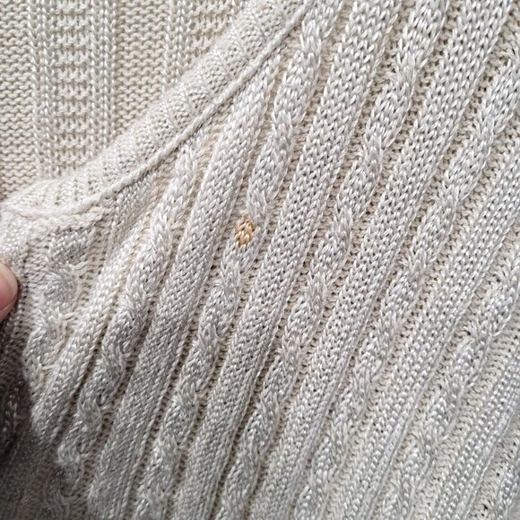 Womens Vintage Jason Maxwell V-Neck Button-up Cream Cardigan Sweater Size M - Picture 3 of 10